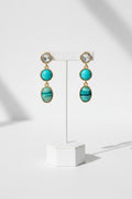 Turquoise Layered Triple Stone Drop Earrings