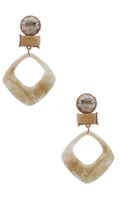 Bold Layered Geo Resin Earrings – Ivory