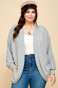 Heather Grey Pocket Cardigan