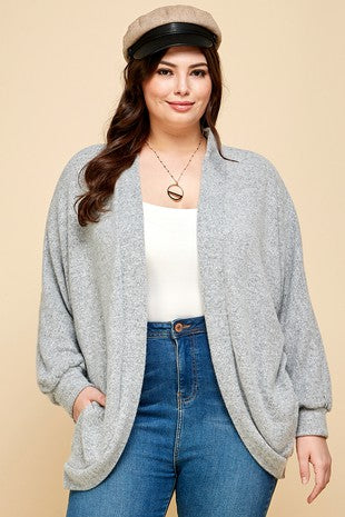 Heather Grey Pocket Cardigan