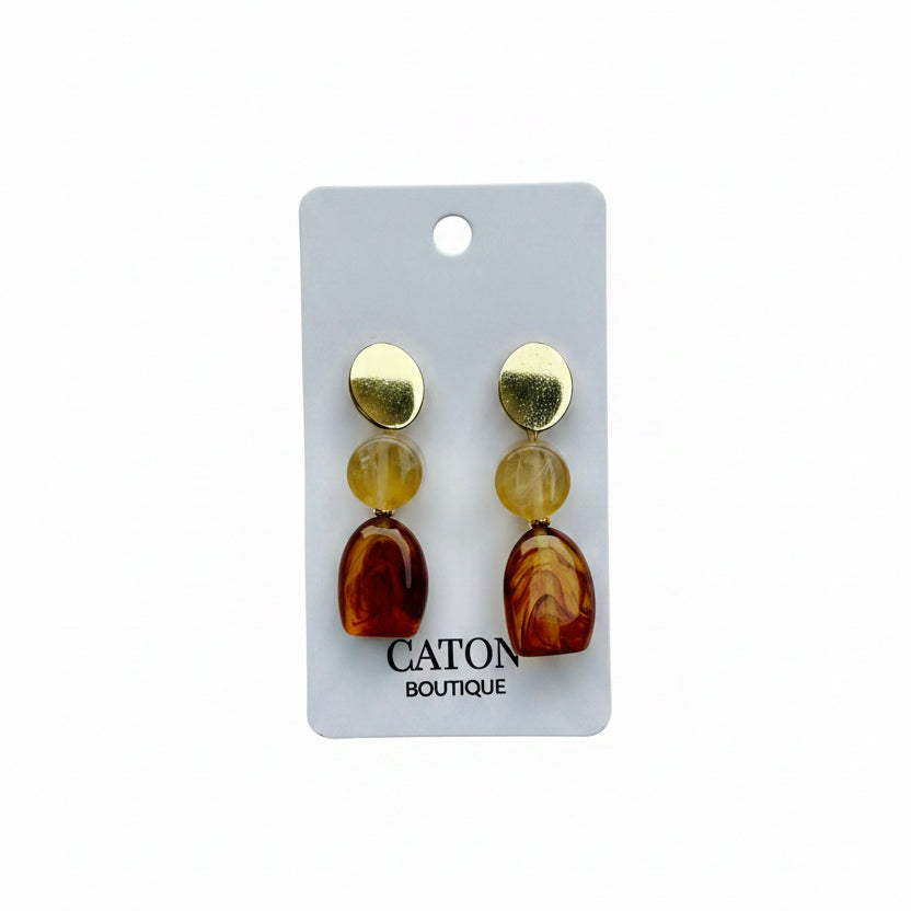 Cocoa Dreams Layered Resin Earrings