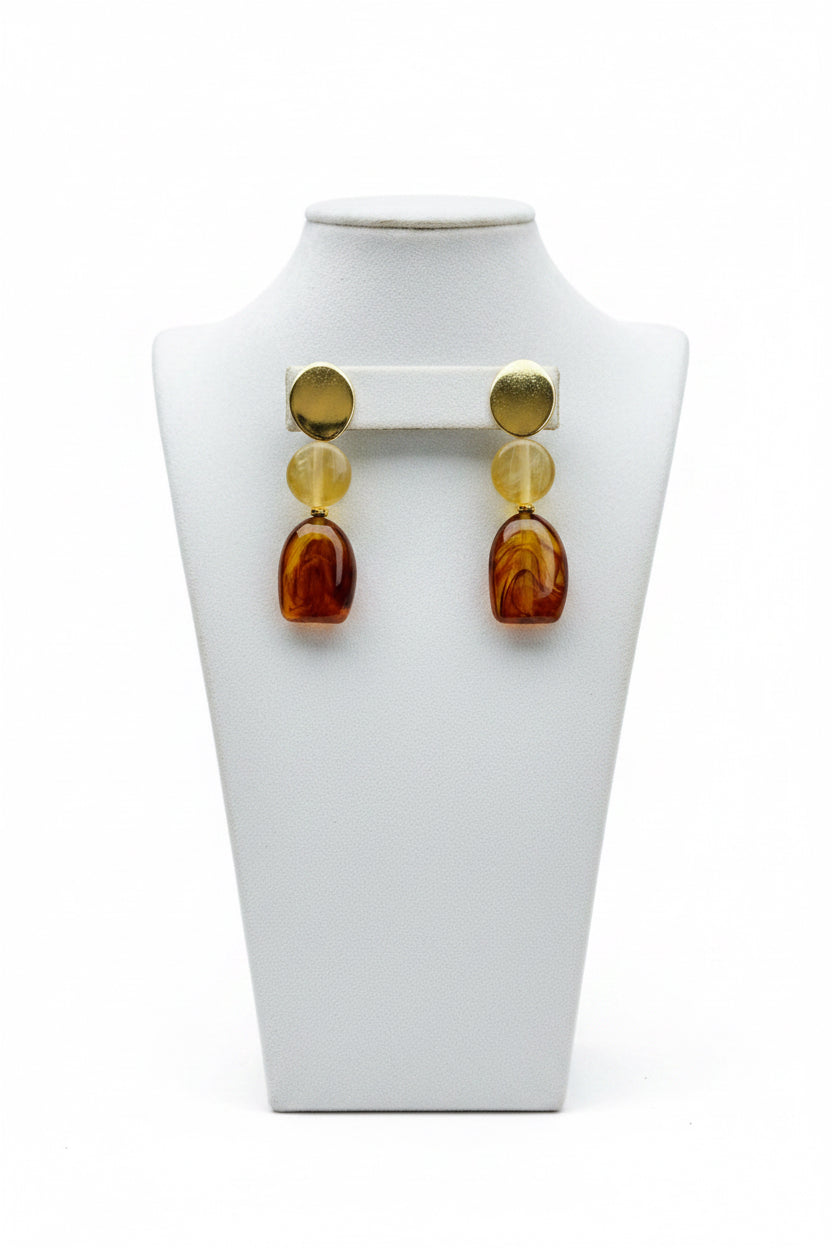 Cocoa Dreams Layered Resin Earrings