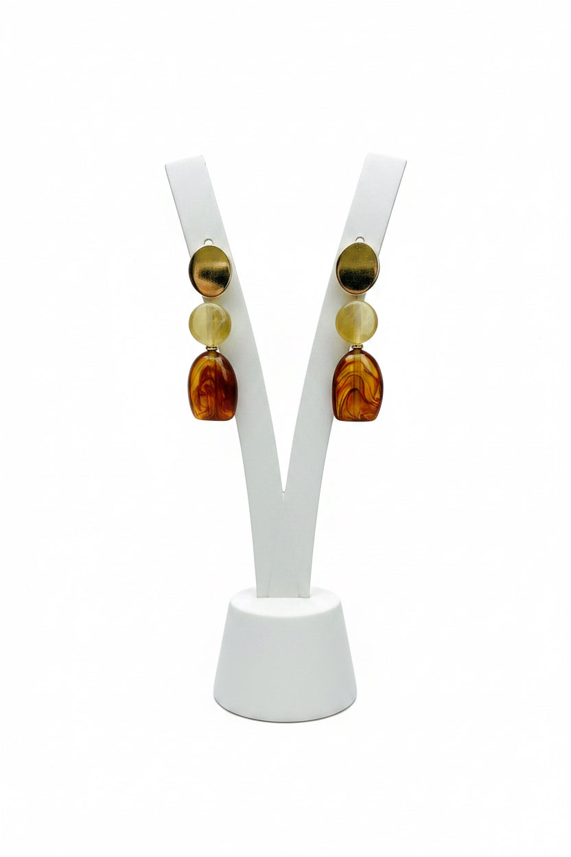 Cocoa Dreams Layered Resin Earrings