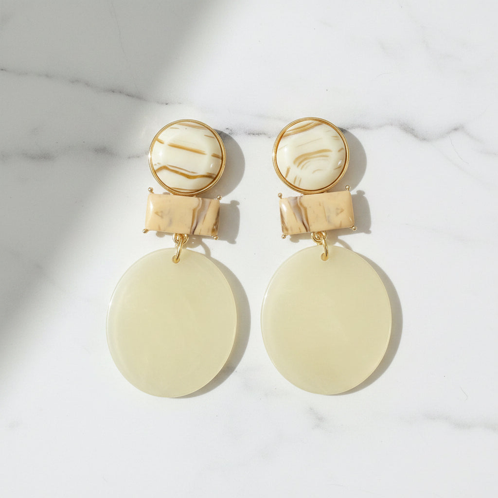 Cloud Nine Geo Layered Resin Earrings
