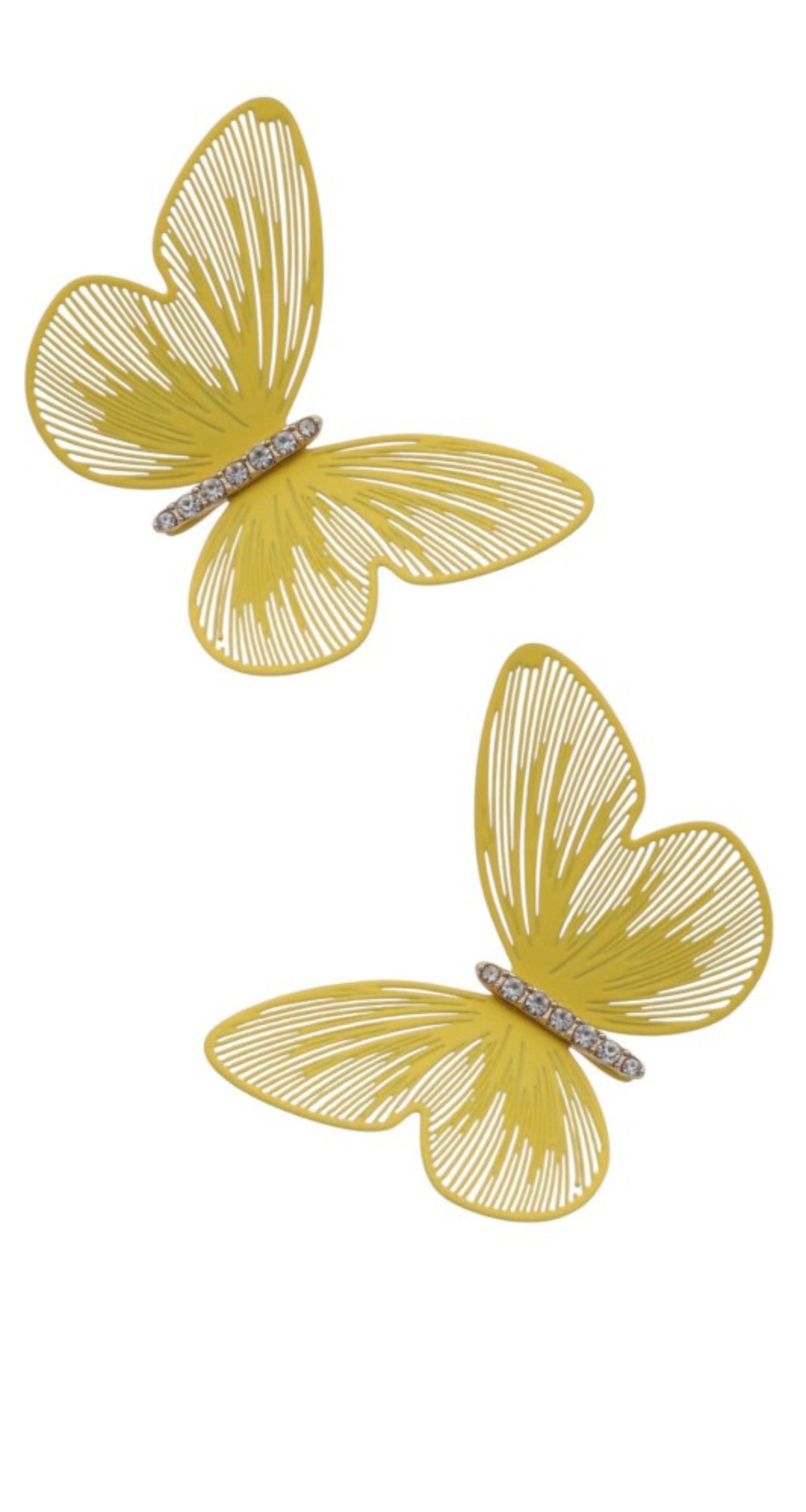 Yellow Butterfly Dangle Earrings