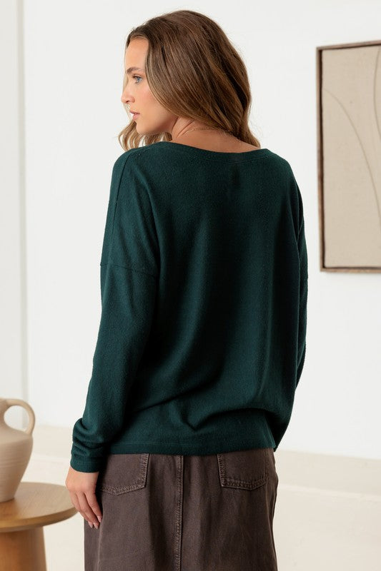 Hunter Green Soft Touch Long Sleeve Top
