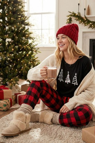 Black Christmas Tree Graphic Tee