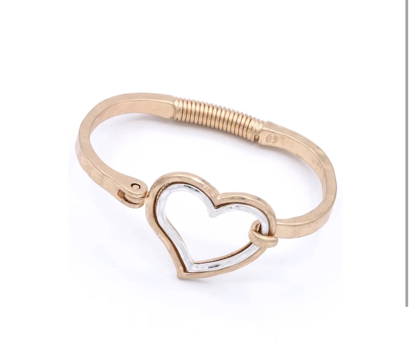 Gold & Silver Double Layered Heart Bracelet