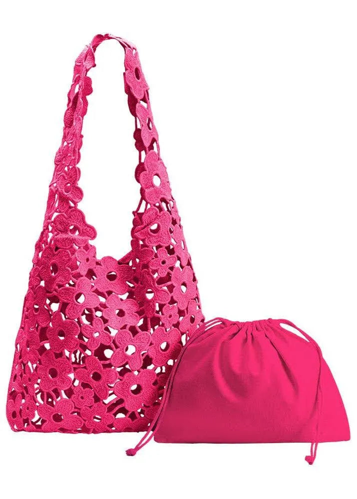 Aster Pink Cotton Shoulder Bag