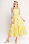 Lemon Yellow Midi Dress