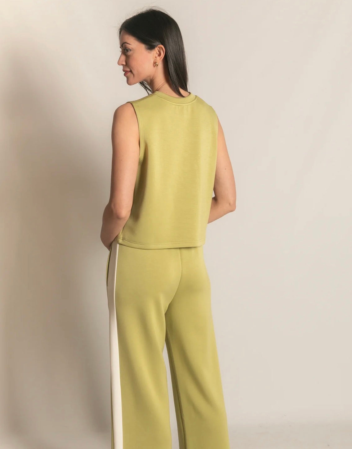 Butter Round Neck Sleeveless Top – Lemon Grass