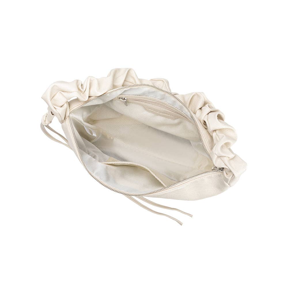 Ivory Vegan Leather Shoulder Bag