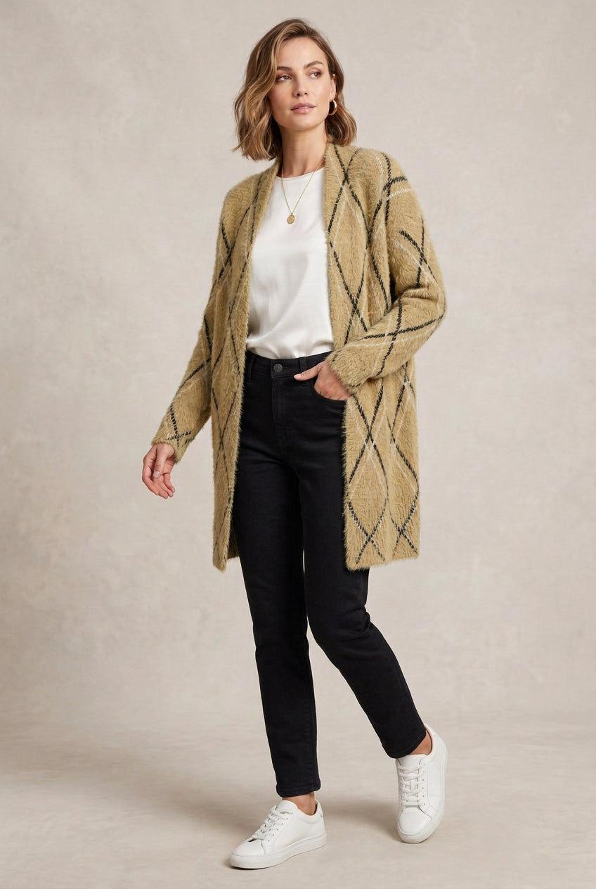 Wrap Me Up Diamond Pattern Cardigan