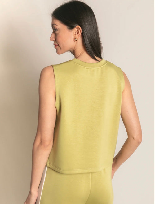 Butter Round Neck Sleeveless Top – Lemon Grass