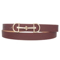 Lux D-Ring Horse Bit Buckle Belt in Burgundy