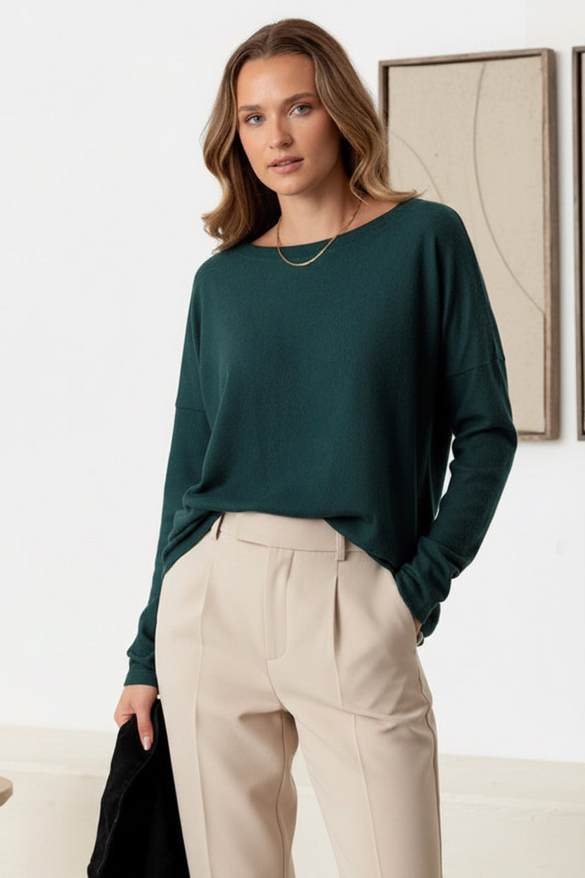 Hunter Green Soft Touch Long Sleeve Top