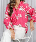 Floral Embroidery Blouse – Pink