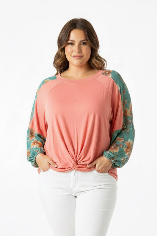 Coral Twist Top