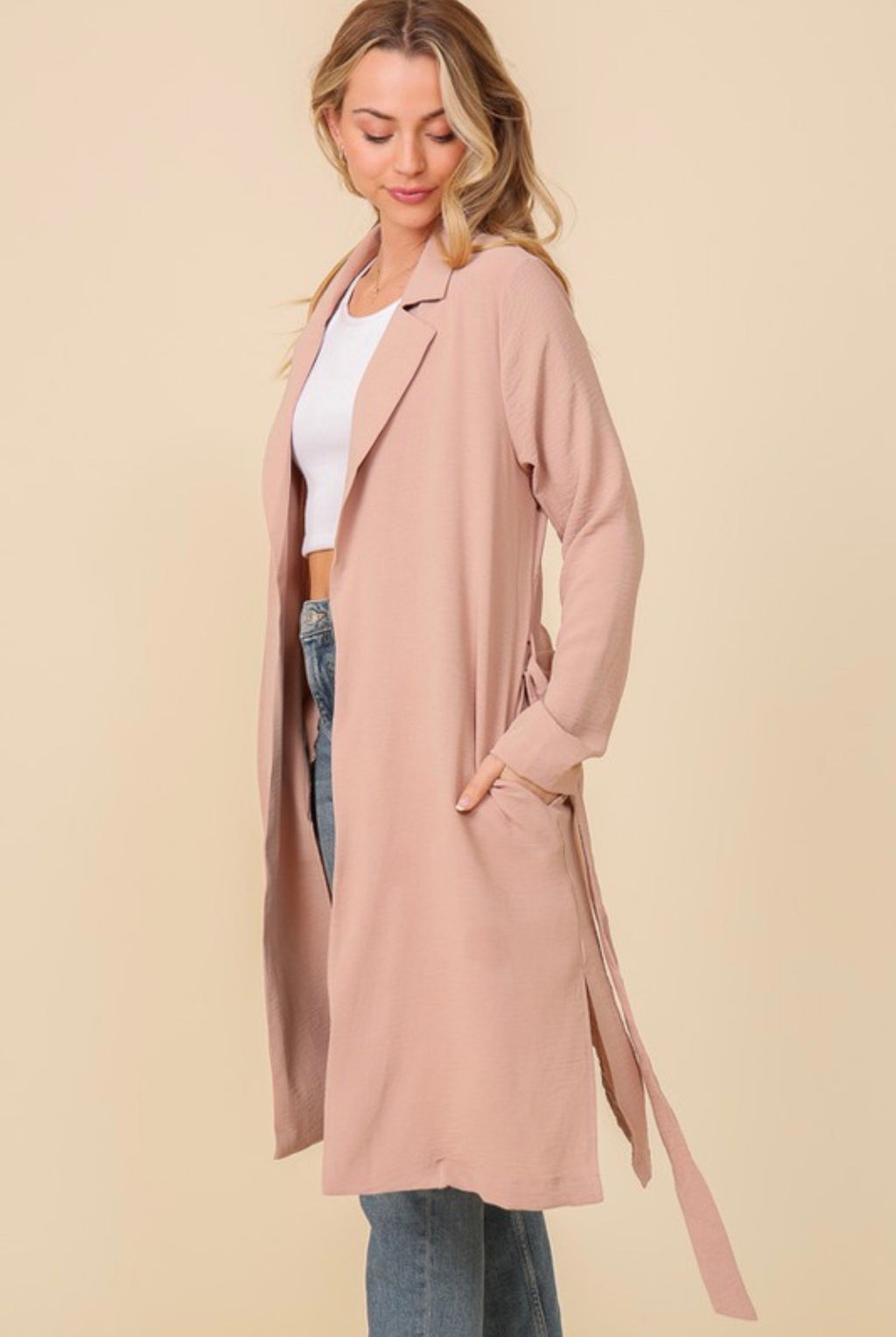 Drape Cardigan in Taupe