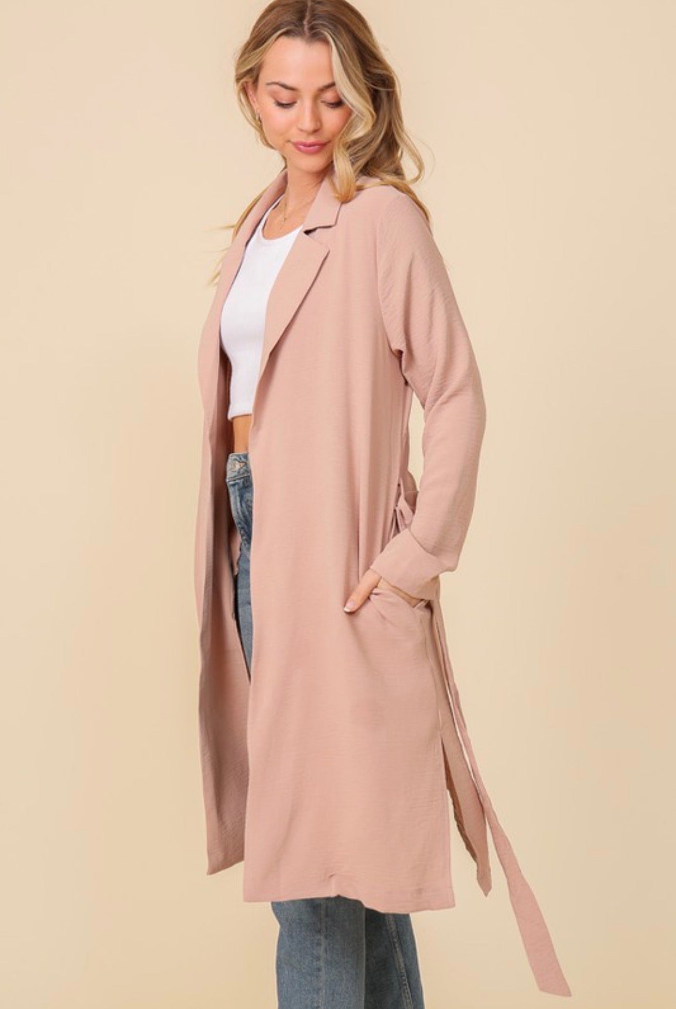 Drape Cardigan in Taupe