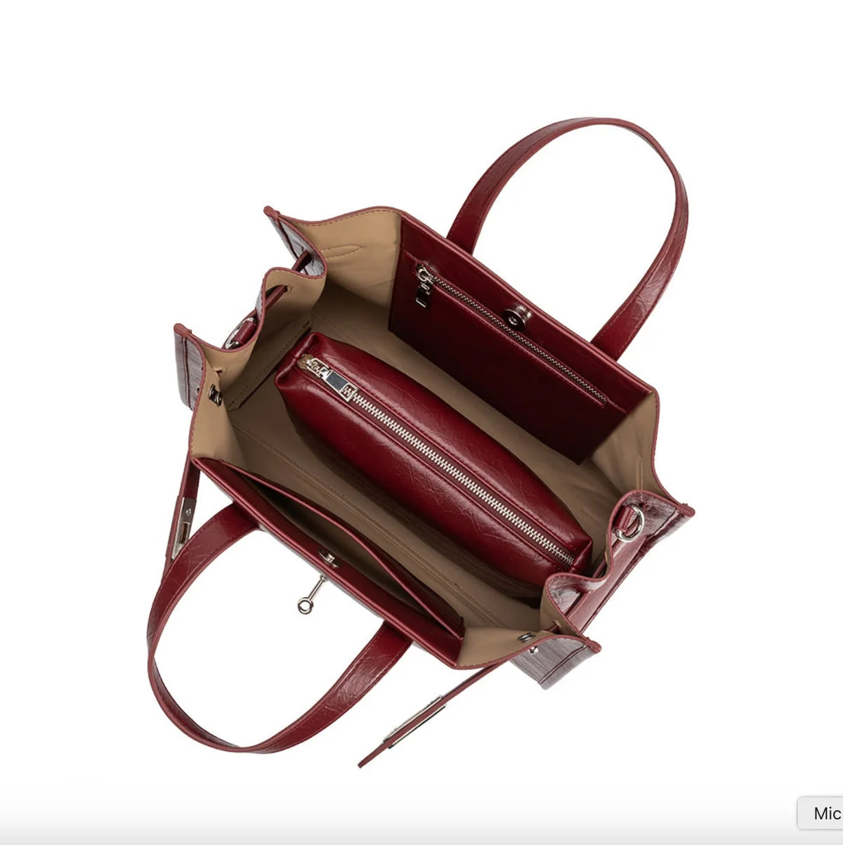 Melie Bianco Burgundy Vegan Leather Bag