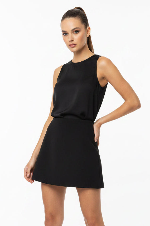 High Waisted Skort - Black