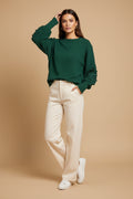 Textured Sleeve Sweater