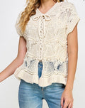 Lace Pointelle Top – Cream