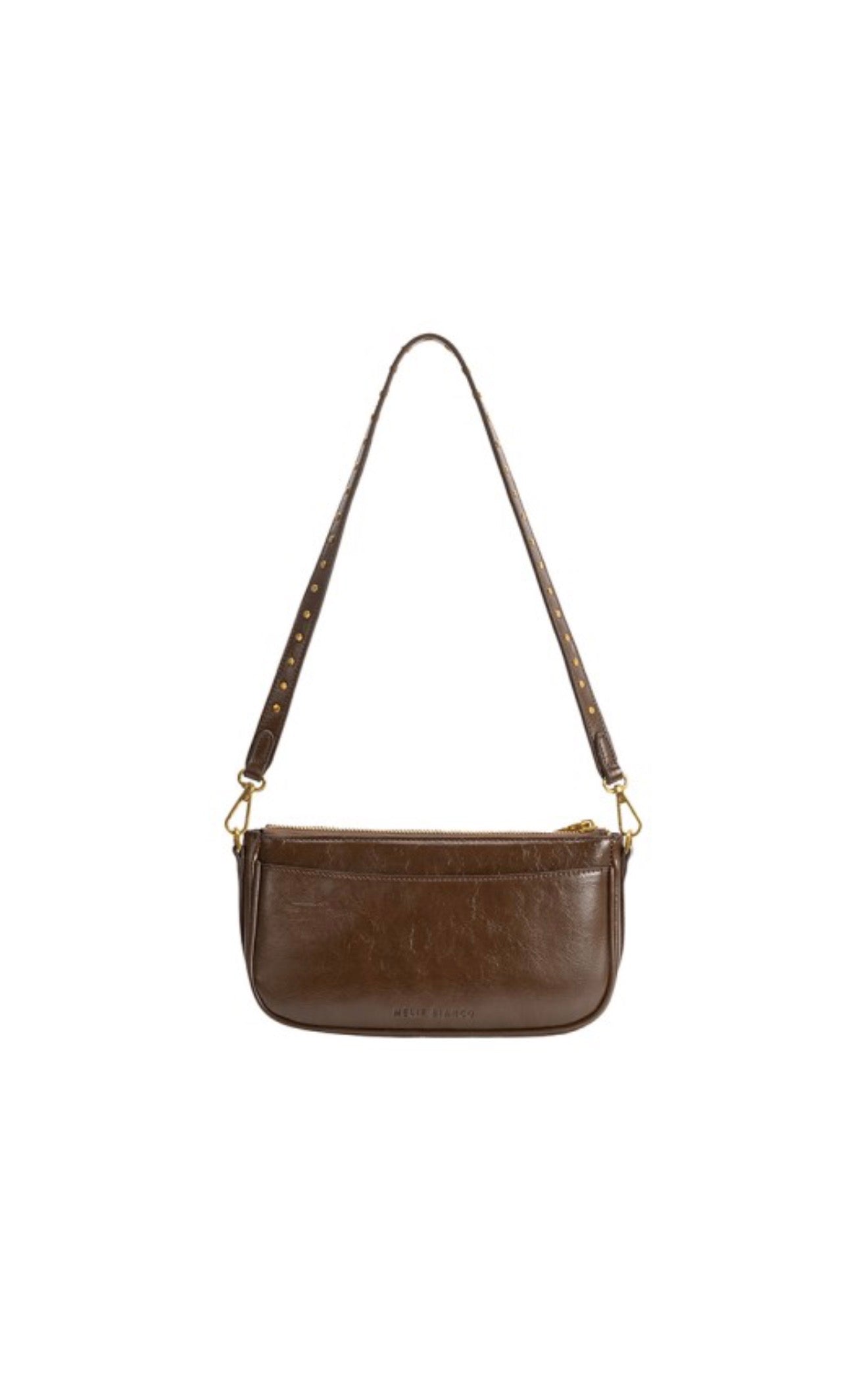 Melie Bianco Espresso Vegan Leather Shoulder Bag