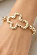 Gold Cross Bead Bracelet