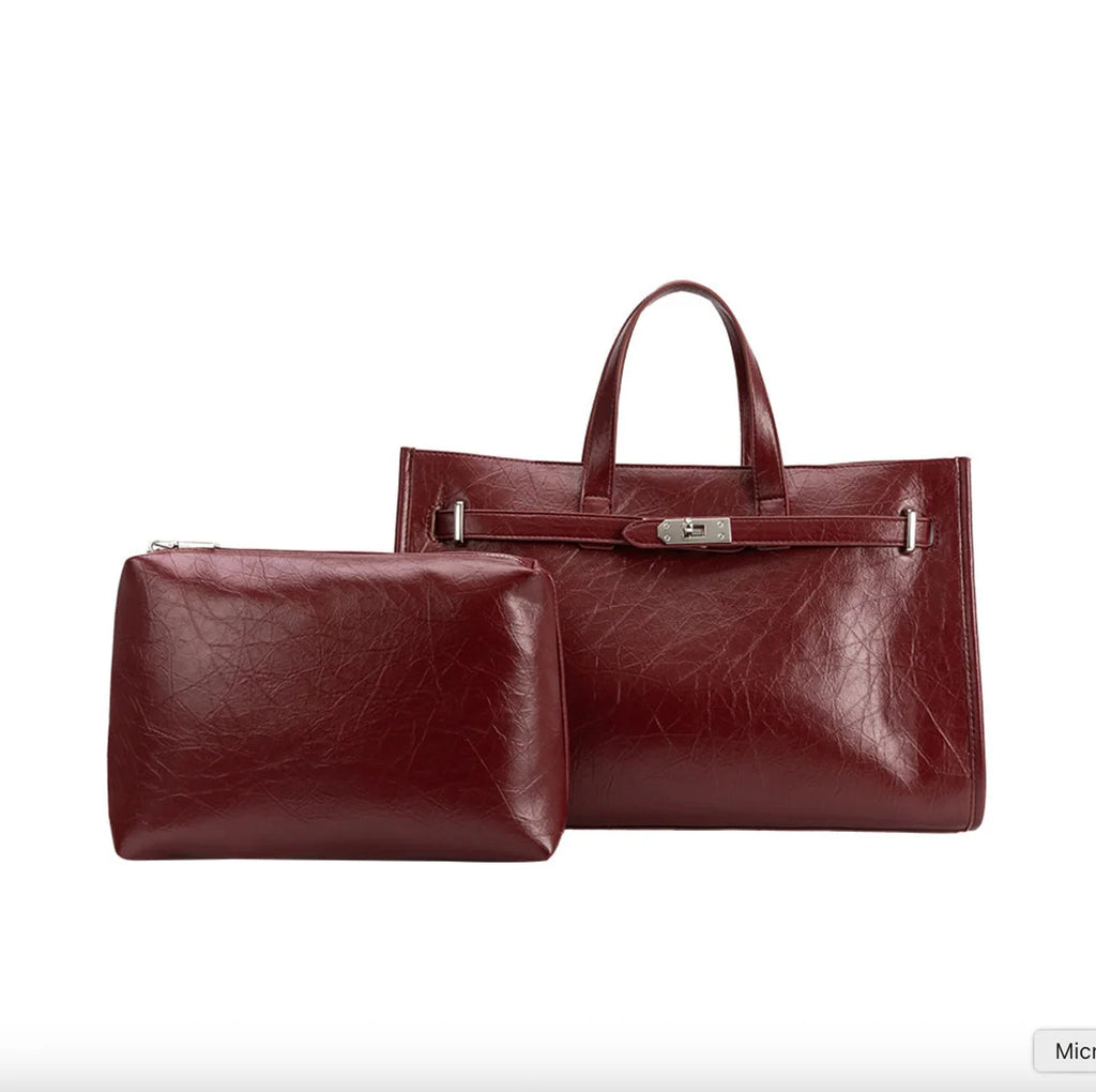 Melie Bianco Burgundy Vegan Leather Bag
