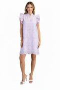 Lilac Eyelet V-Neck Mini Dress