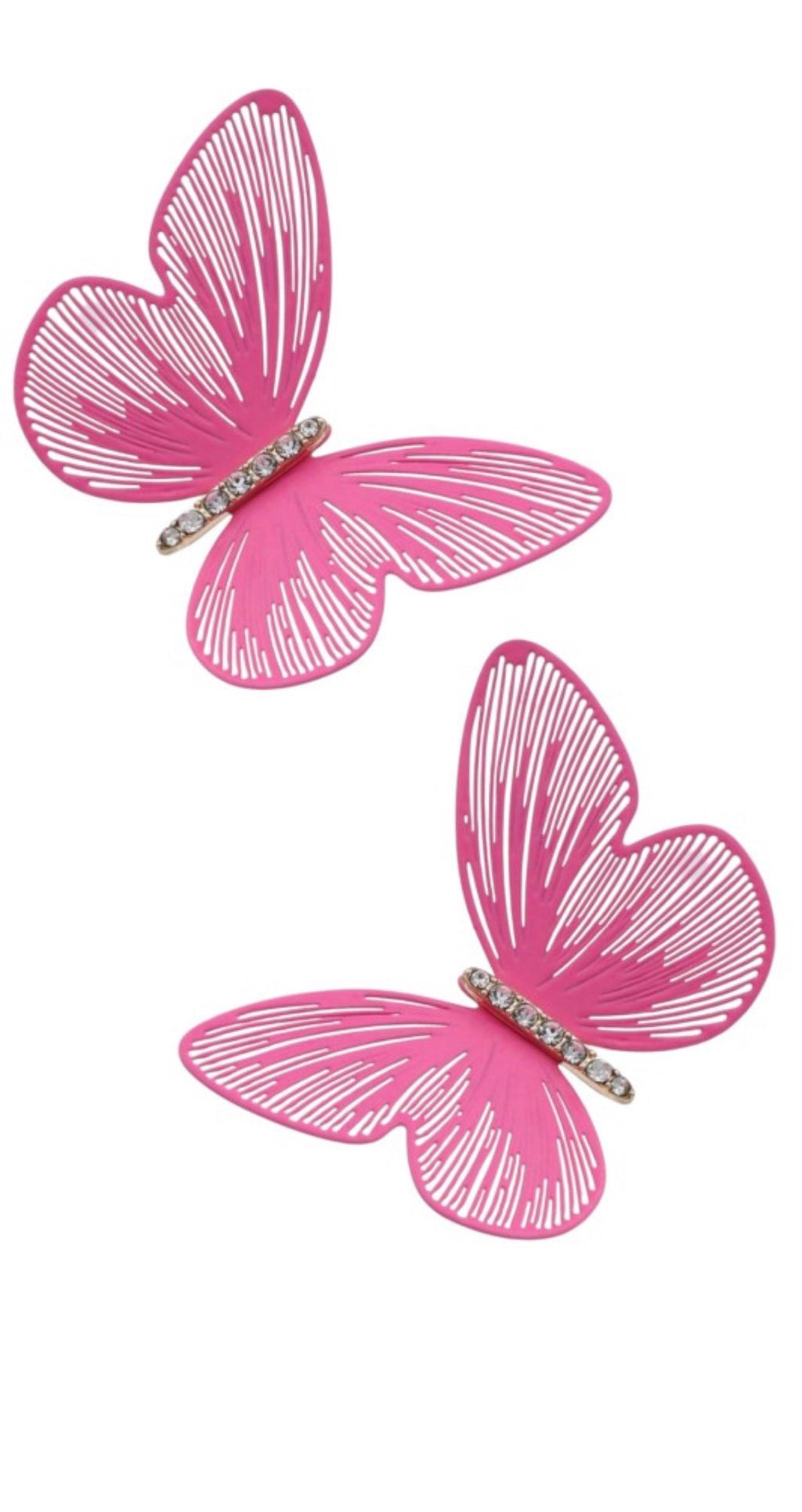 Pink Butterfly Dangle Earrings