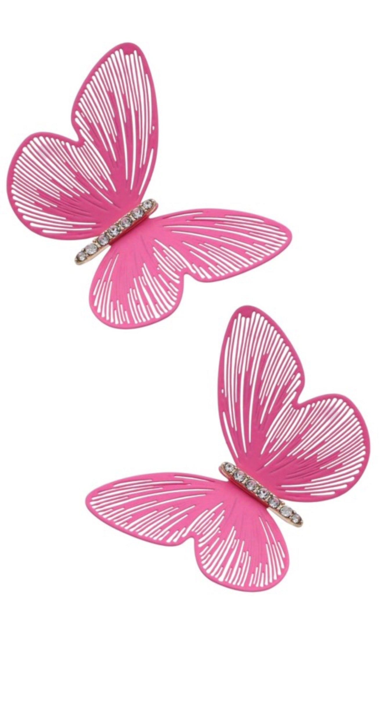 Pink Butterfly Dangle Earrings