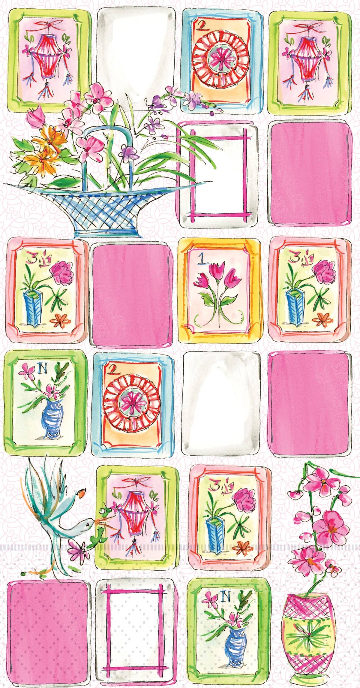 Pink Mahjong Paper Guest Towels – Set of 16