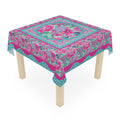 Birdie Blossom Pink & Turquoise Mahjong Tablecloth