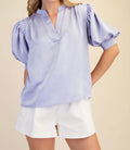 Soft Lavender Puff Sleeve Blouse