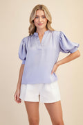 Soft Lavender Puff Sleeve Blouse