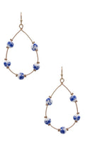 Porcelain Bead Teardrop Earrings – Blue & White