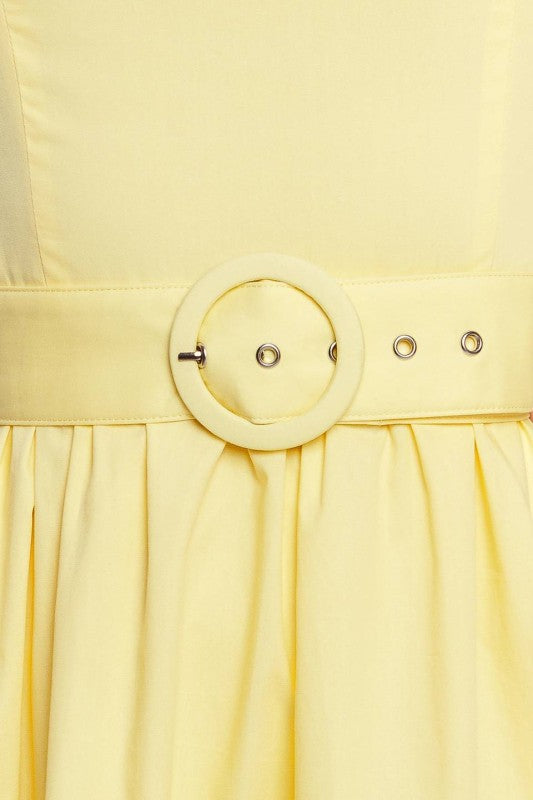 Lemon Yellow Midi Dress