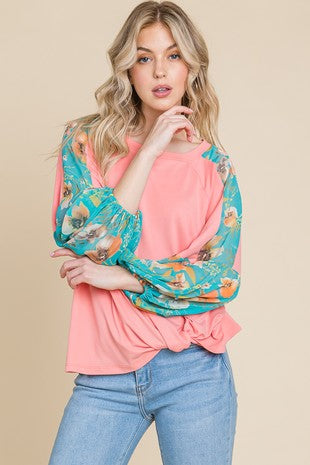 Coral Twist Top