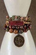 Amber Unakite Bracelet