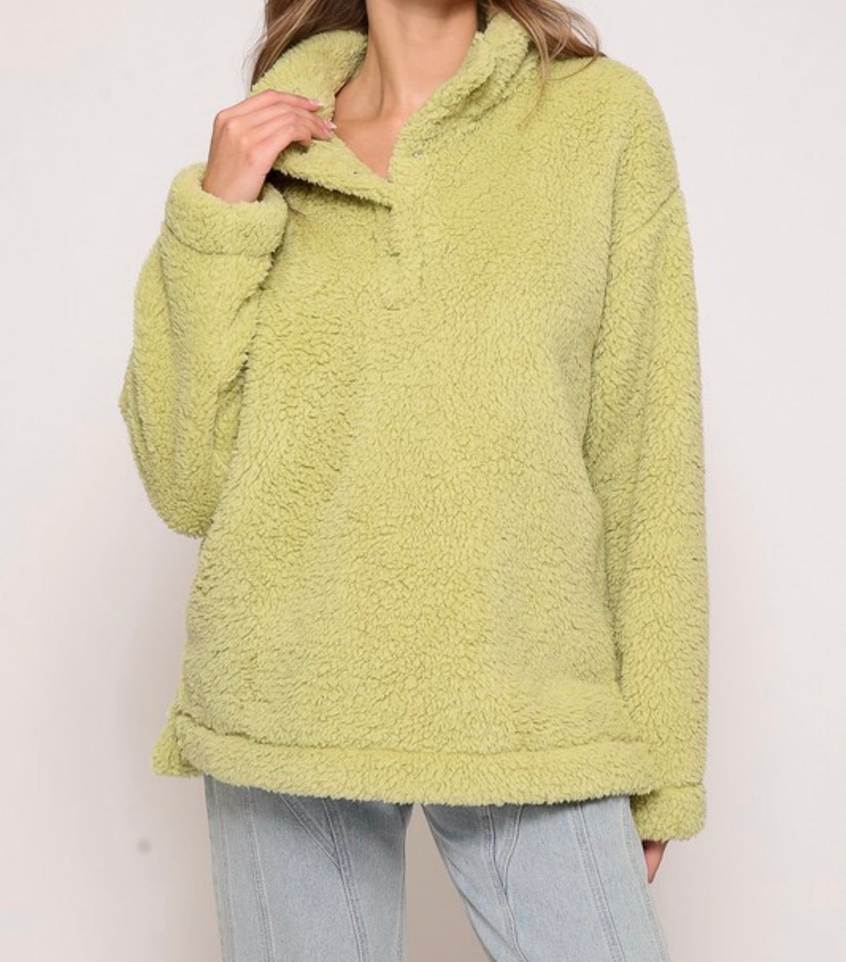 Cozy Sherpa Jacket - Sage