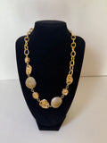 Faceted Clear Stone & Acrylic Bead Chain Necklace – Nude