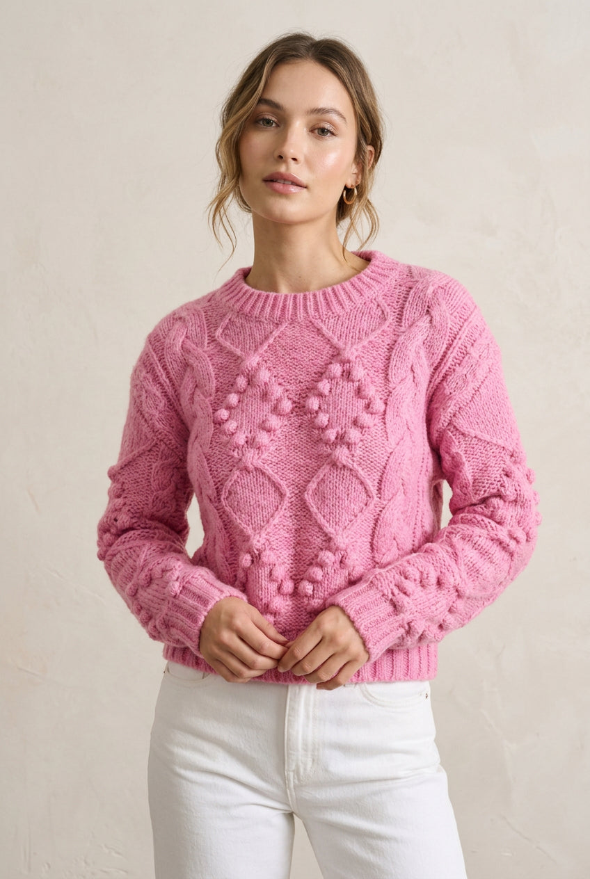 Dotted Diamond Sweater - Pink
