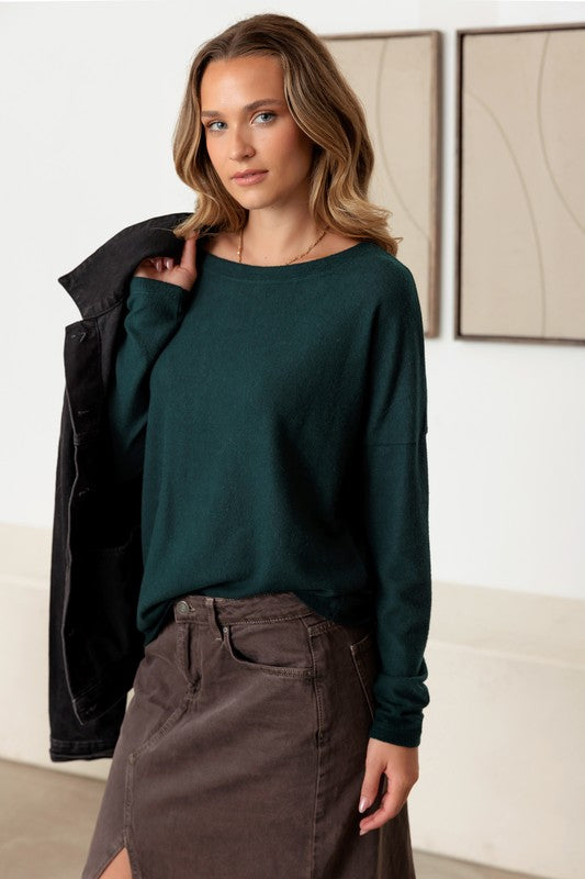 Hunter Green Soft Touch Long Sleeve Top