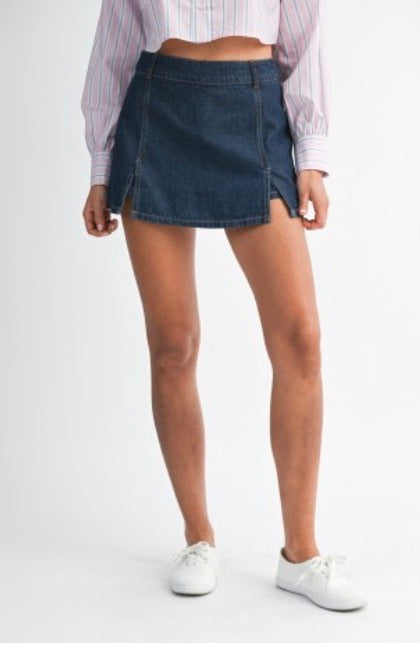 Dark Denim Skort