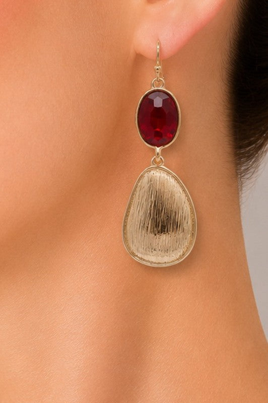 Red & Gold Teardrop Earrings