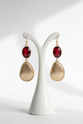 Red & Gold Teardrop Earrings