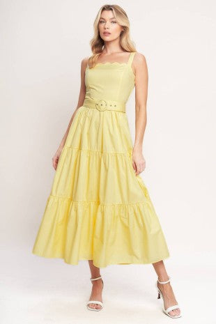 Lemon Yellow Midi Dress